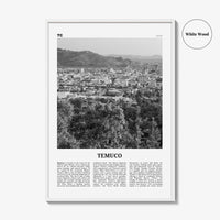 Temuco Print Black and White, Temuco Wall Art, Temuco Poster, Temuco Photo, Temuco Wall Décor, Temuco Map, Chile