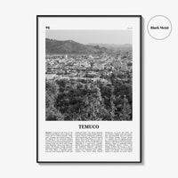 Temuco Print Black and White, Temuco Wall Art, Temuco Poster, Temuco Photo, Temuco Wall Décor, Temuco Map, Chile