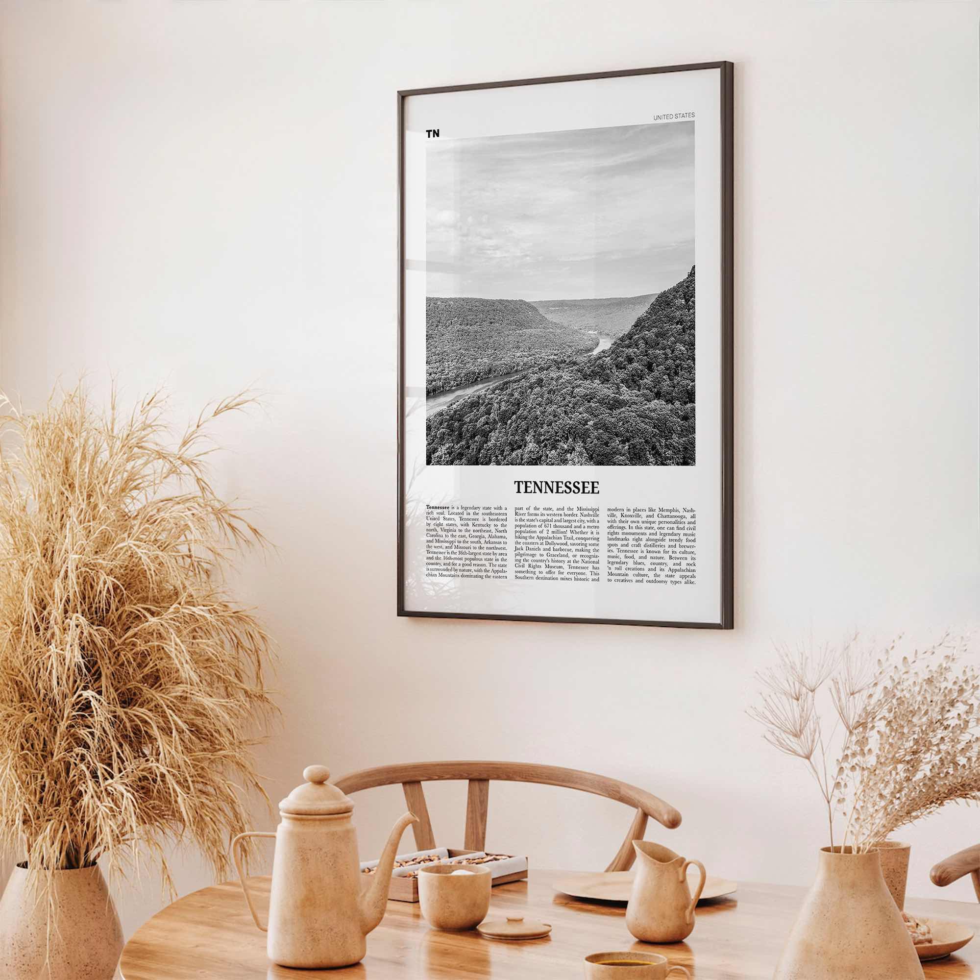 Tennessee Print Black and White No 1, Tennessee Wall Art, Tennessee Poster, Tennessee Photo, Tennessee Decor, USA, United States