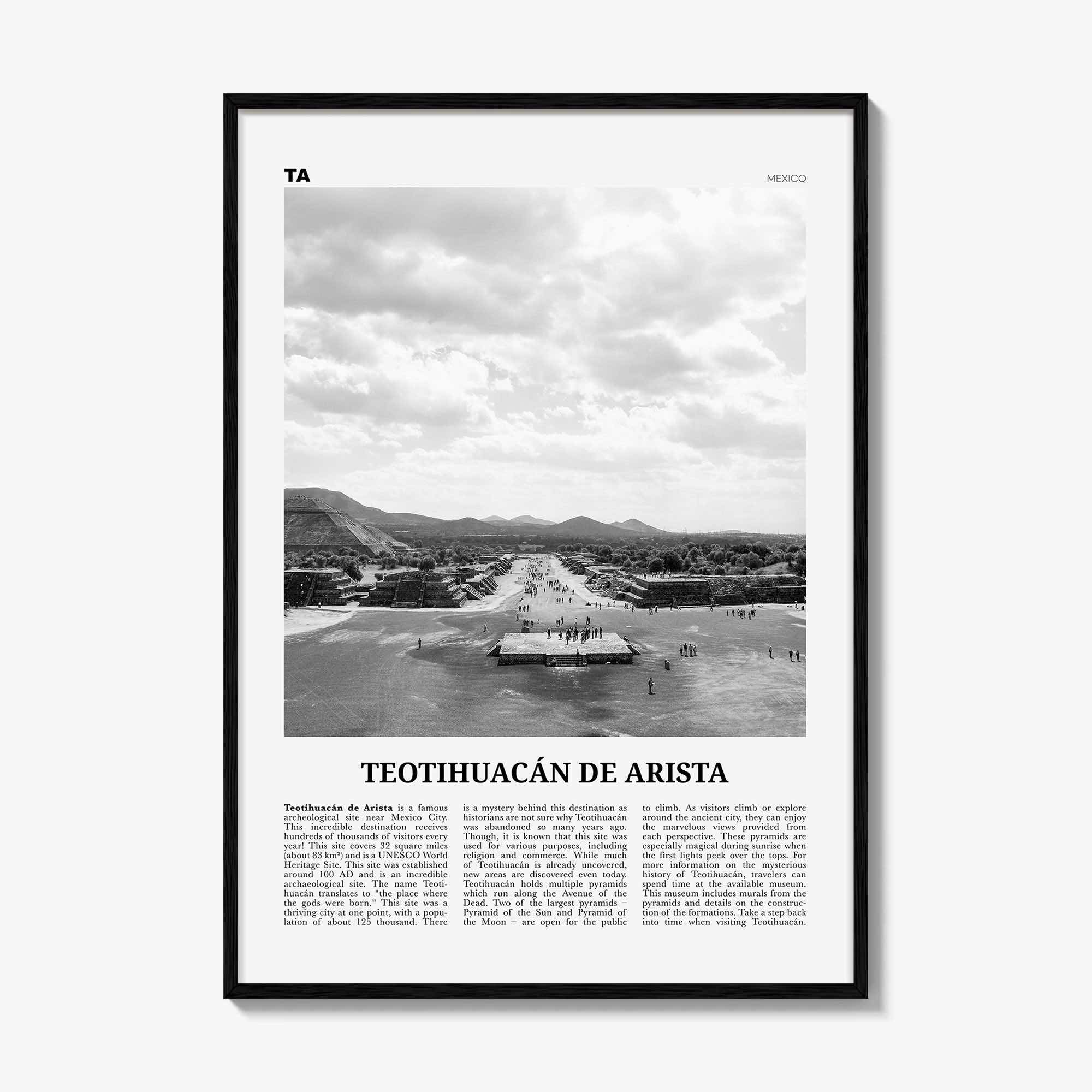 Teotihuacan De Arista Print Black and White, Teotihuacán de Arista Wall Art, Teotihuacán de Arista Poster, Teotihuacán de Arista Photo
