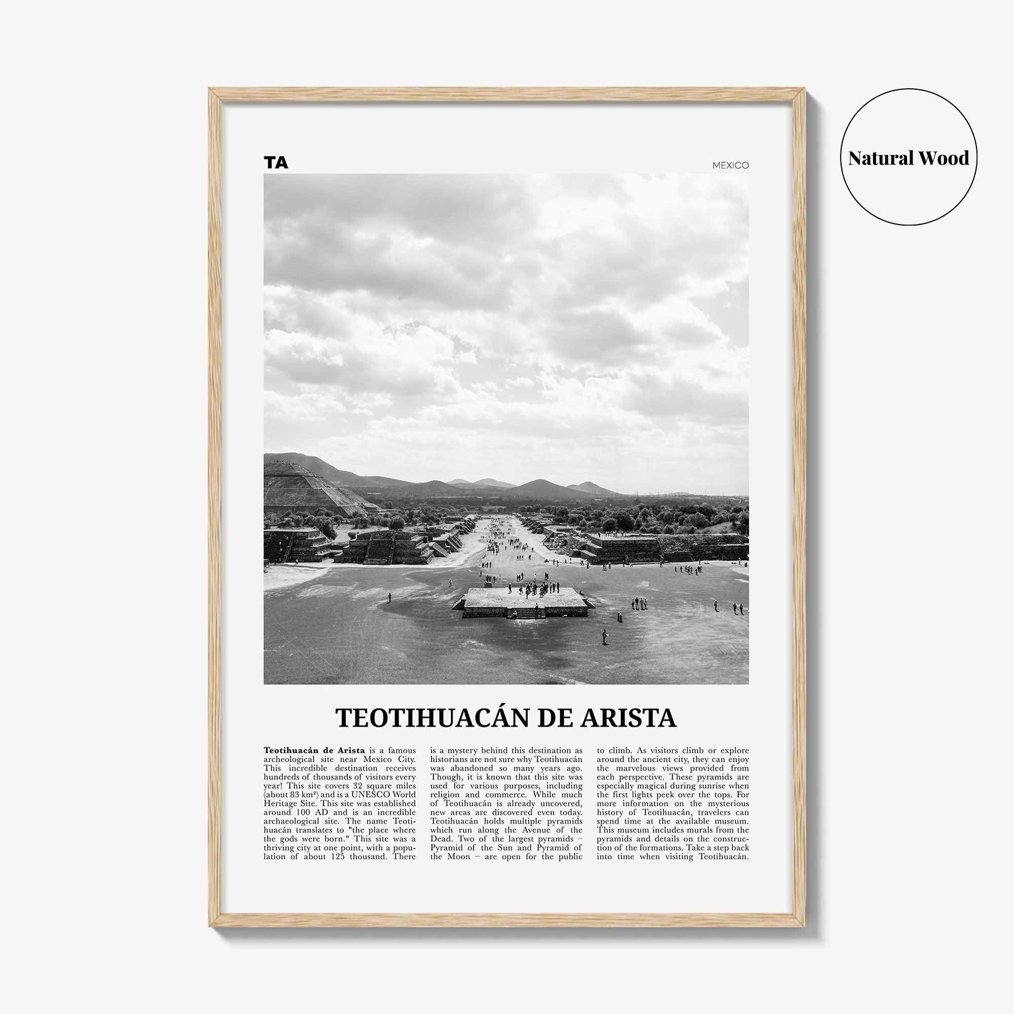 Teotihuacan De Arista Print Black and White, Teotihuacán de Arista Wall Art, Teotihuacán de Arista Poster, Teotihuacán de Arista Photo