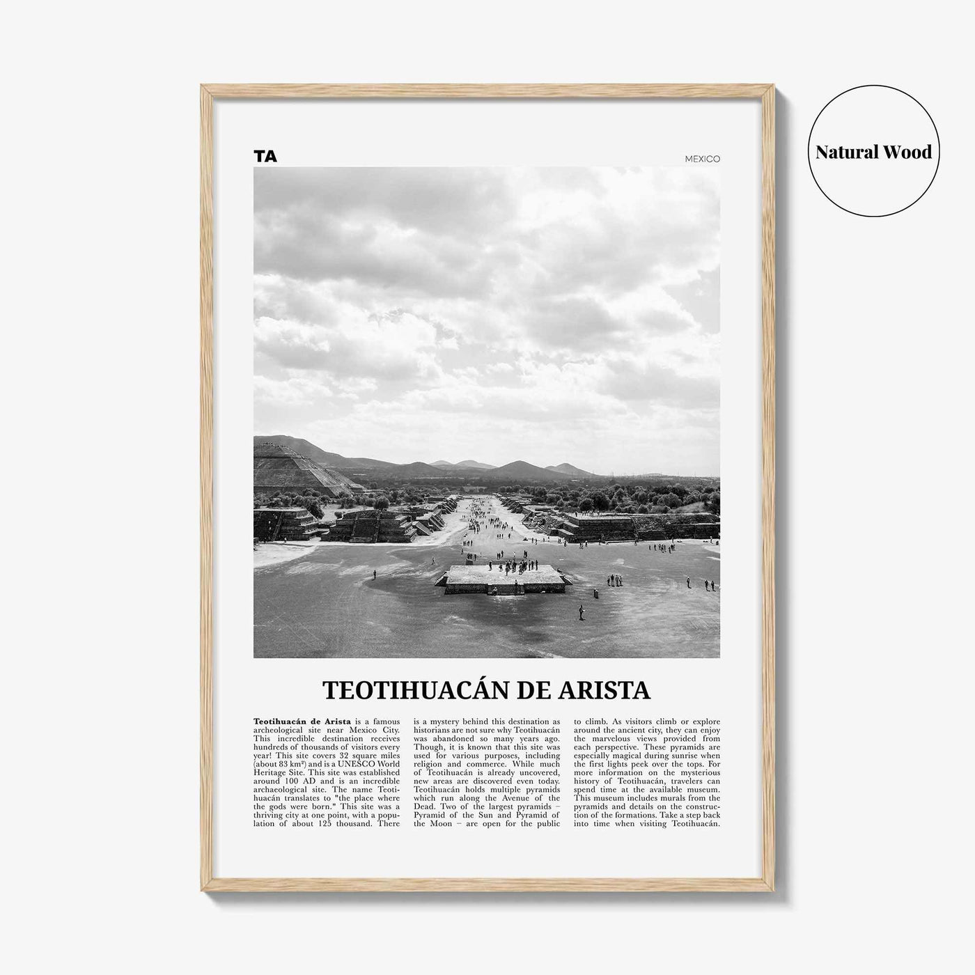 Teotihuacan De Arista Print Black and White, Teotihuacán de Arista Wall Art, Teotihuacán de Arista Poster, Teotihuacán de Arista Photo