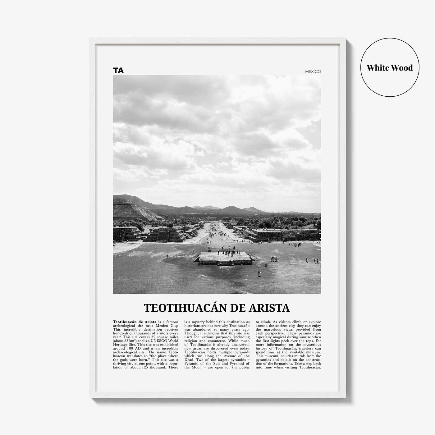 Teotihuacan De Arista Print Black and White, Teotihuacán de Arista Wall Art, Teotihuacán de Arista Poster, Teotihuacán de Arista Photo