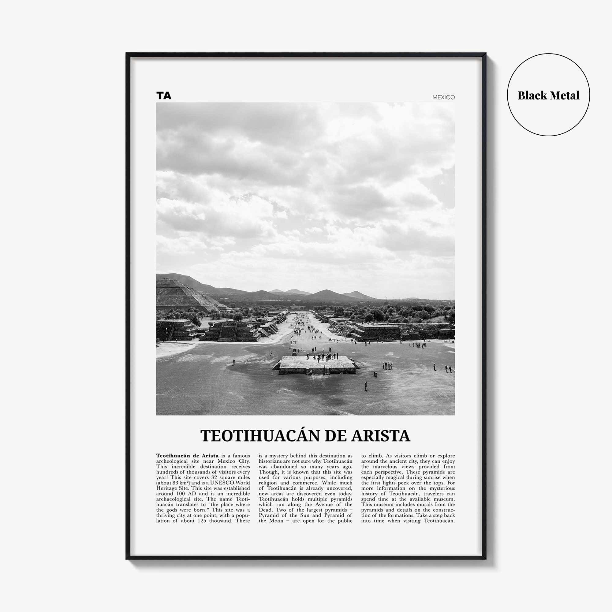 Teotihuacan De Arista Print Black and White, Teotihuacán de Arista Wall Art, Teotihuacán de Arista Poster, Teotihuacán de Arista Photo