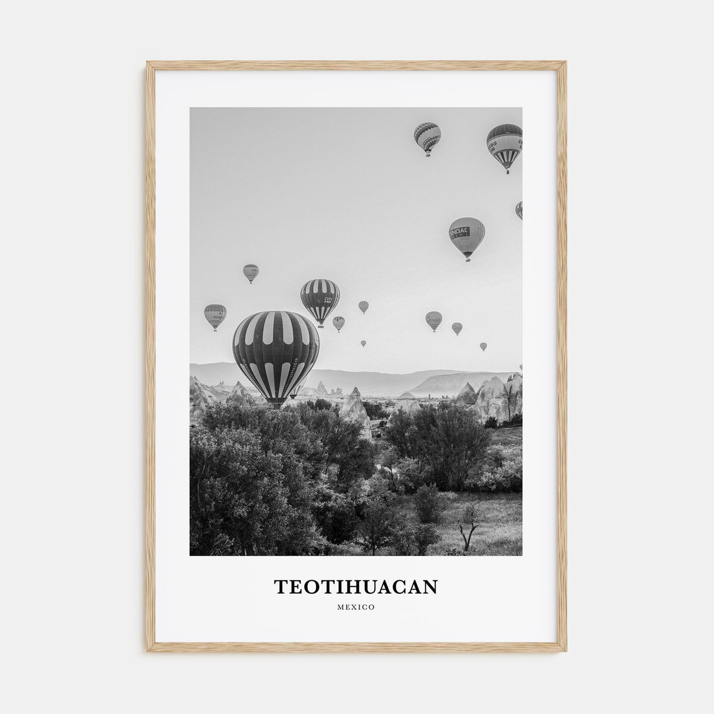 Teotihuacán Portrait B&W Poster