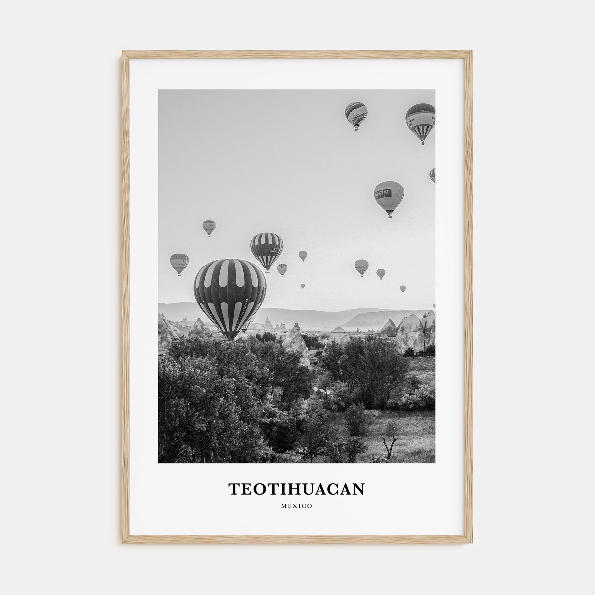 Teotihuacán Portrait B&W Poster