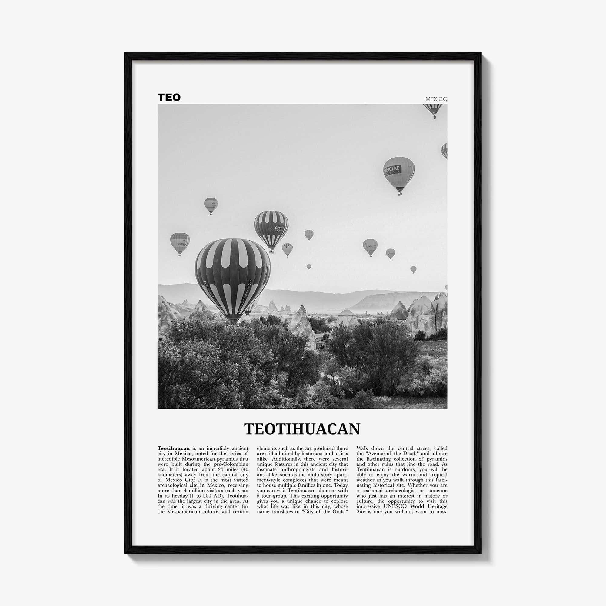 Teotihuacan Print Black and White, Teotihuacan Wall Art, Teotihuacan Poster, Teotihuacan Photo, Teotihuacan Wall Décor, Mexico