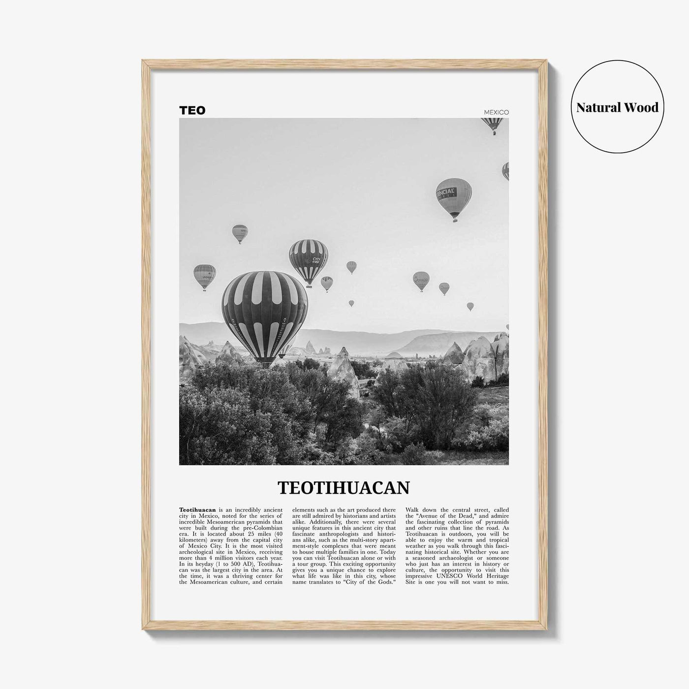 Teotihuacan Print Black and White, Teotihuacan Wall Art, Teotihuacan Poster, Teotihuacan Photo, Teotihuacan Wall Décor, Mexico