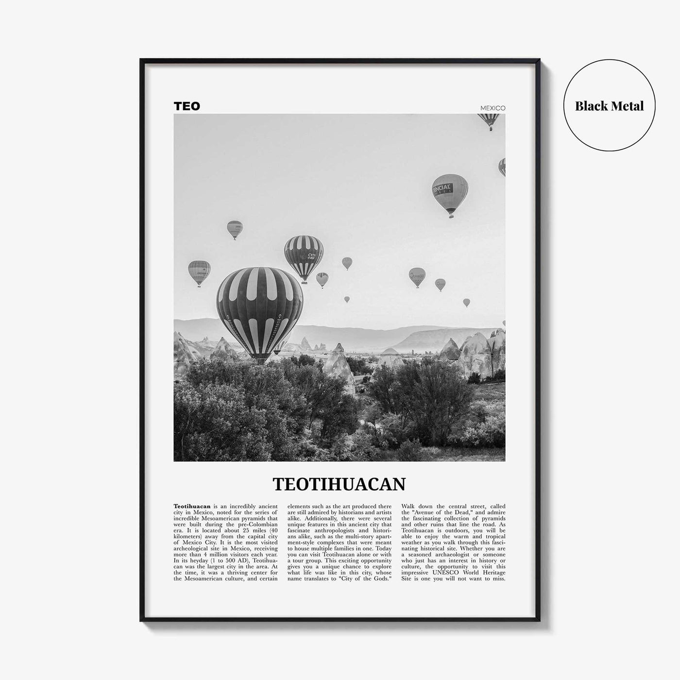 Teotihuacan Print Black and White, Teotihuacan Wall Art, Teotihuacan Poster, Teotihuacan Photo, Teotihuacan Wall Décor, Mexico