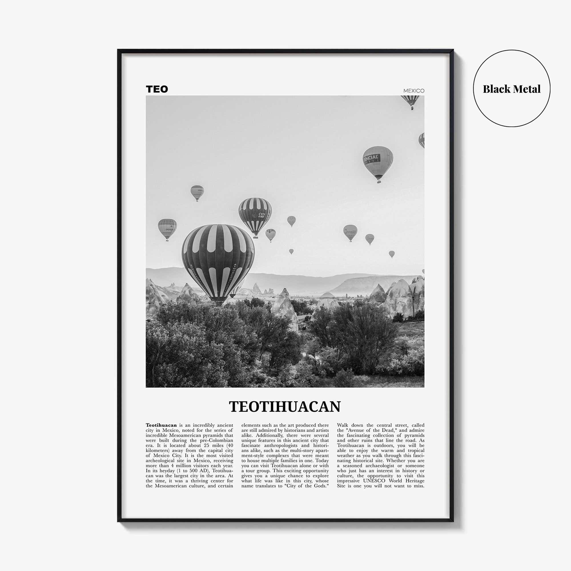 Teotihuacan Print Black and White, Teotihuacan Wall Art, Teotihuacan Poster, Teotihuacan Photo, Teotihuacan Wall Décor, Mexico