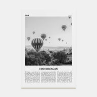 Teotihuacán Travel B&W Poster