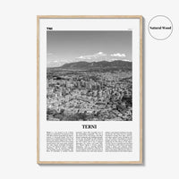 Terni Print Black and White, Terni Wall Art, Terni Poster, Terni Photo, Terni Wall Décor, Terni Map, Italy