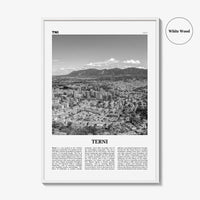 Terni Print Black and White, Terni Wall Art, Terni Poster, Terni Photo, Terni Wall Décor, Terni Map, Italy
