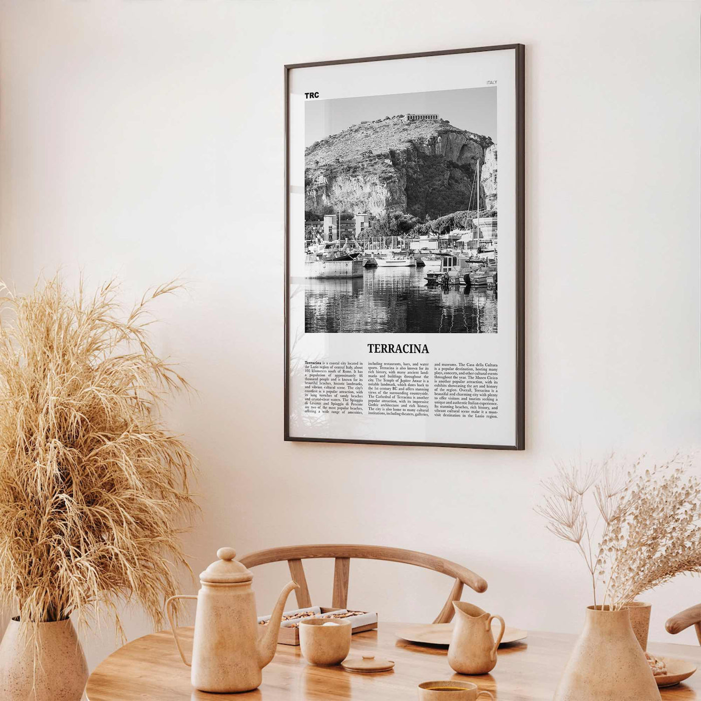 Terracina Print Black and White, Terracina Wall Art, Terracina Poster, Terracina Photo, Terracina Wall Décor, Terracina Map, Italy