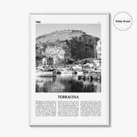 Terracina Print Black and White, Terracina Wall Art, Terracina Poster, Terracina Photo, Terracina Wall Décor, Terracina Map, Italy