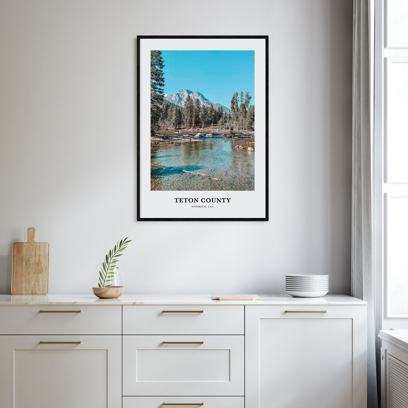 Teton County Portrait Color Poster