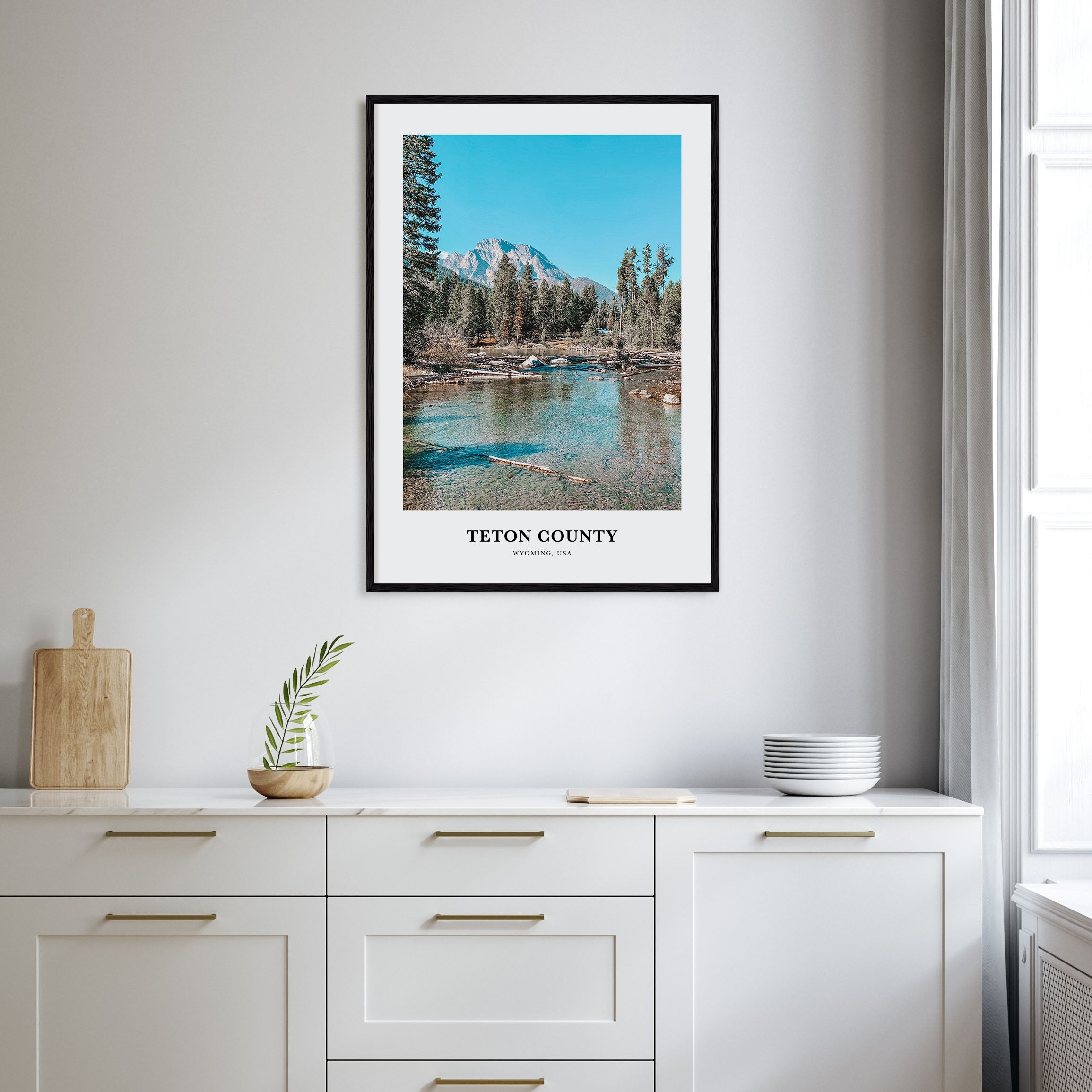 Teton County Portrait Color Poster