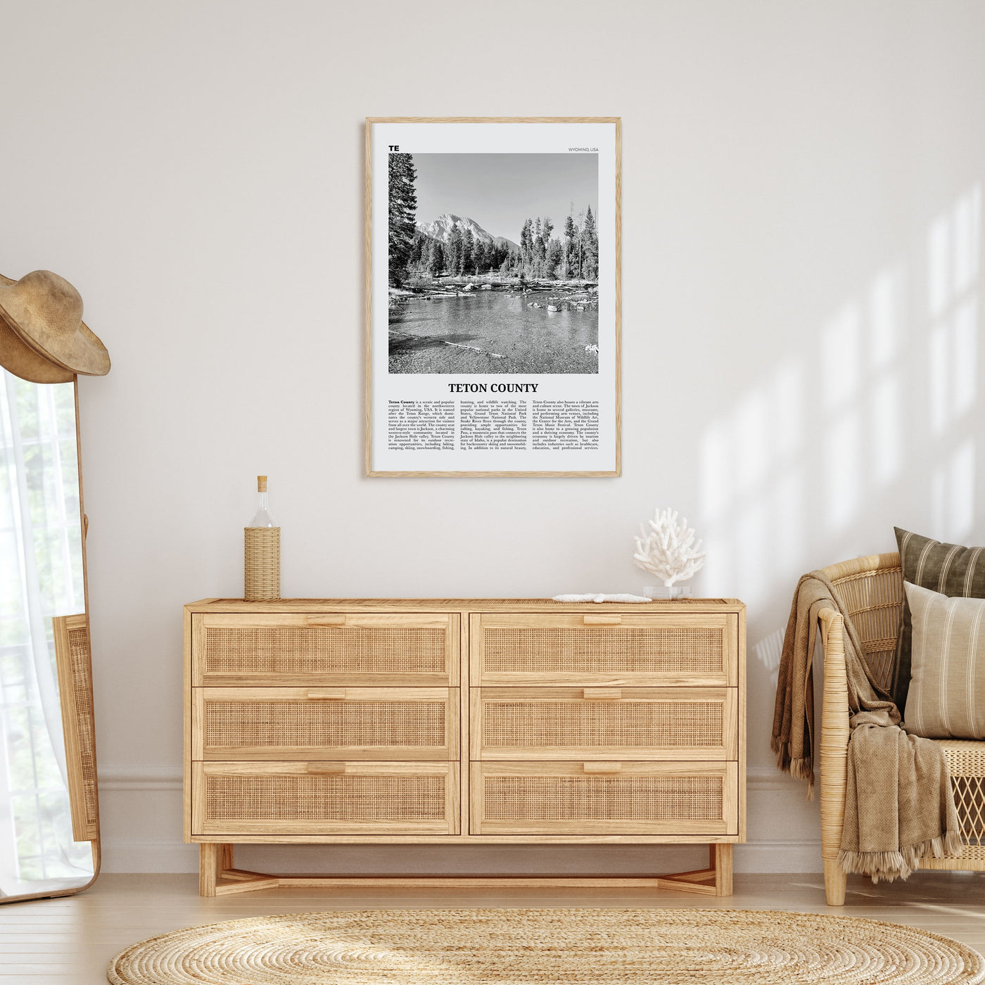 Teton County Travel B&W Poster