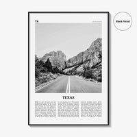 Texas Print Black and White No 1, Texas Wall Art, Texas Poster, Texas Photo, Texas Wall Decor, USA, United States, North America