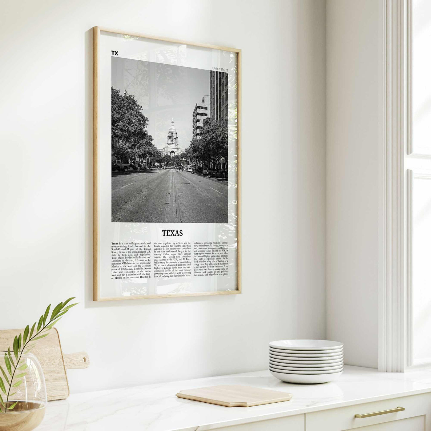 Texas Print Black and White No 2, Texas Wall Art, Texas Poster, Texas Photo, Texas Wall Decor, USA, United States, North America