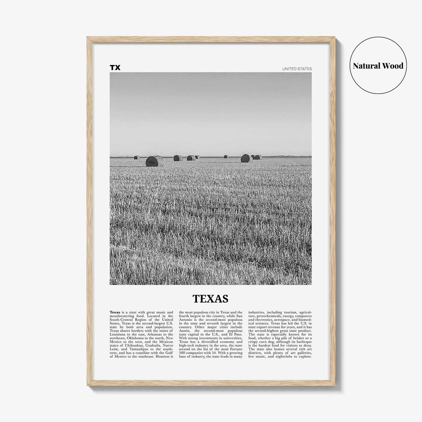 Texas Print Black and White No 3, Texas Wall Art, Texas Poster, Texas Photo, Texas Wall Décor, Texas Map, United States