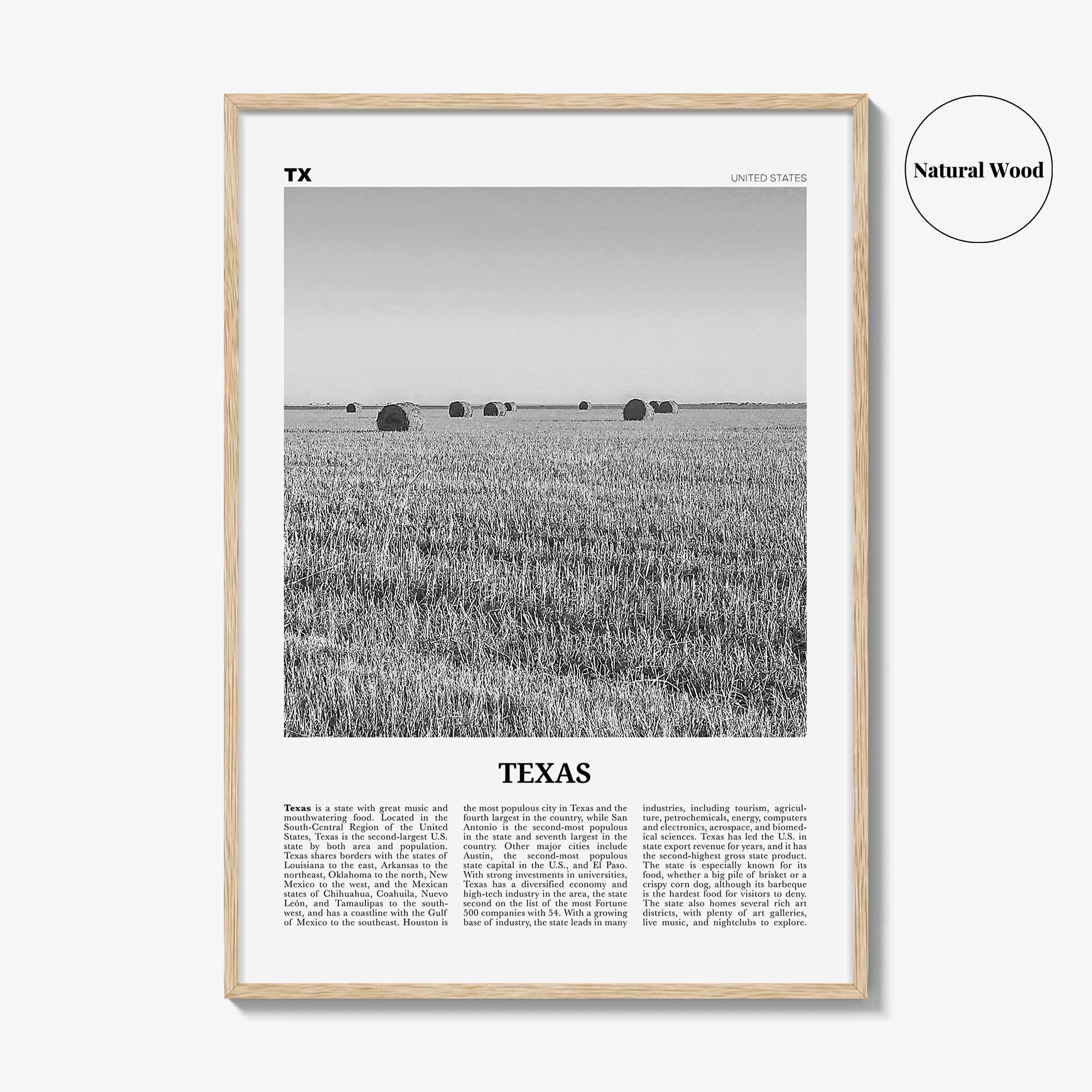 Texas Print Black and White No 3, Texas Wall Art, Texas Poster, Texas Photo, Texas Wall Décor, Texas Map, United States