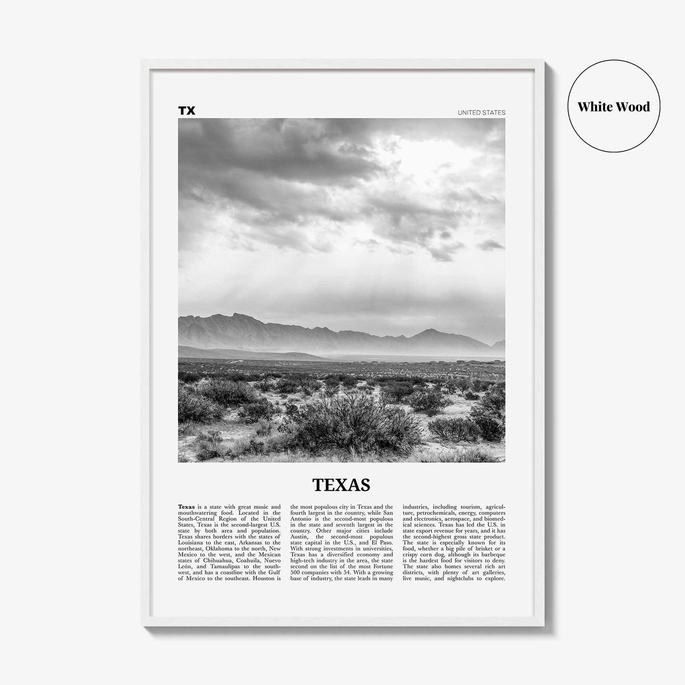 Texas Print Black and White No 4, Texas Wall Art, Texas Poster, Texas Photo, Texas Wall Décor, Texas Map,