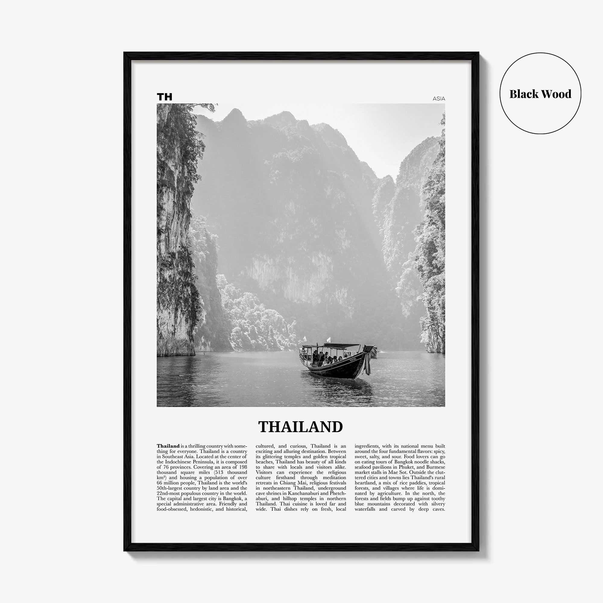 Thailand Print Black and White No 1, Thailand Wall Art, Thailand Poster, Thailand Photo, Ratcha-anachak, Thai, Siam, Bangkok, Asia