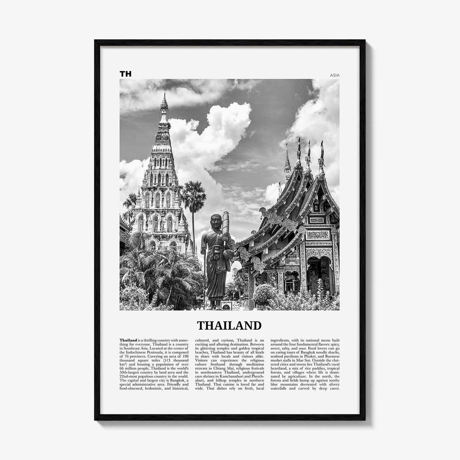 Thailand Print Black and White No 2, Thailand Wall Art, Thailand Poster, Thailand Photo, Ratcha-anachak, Thai, Siam, Bangkok, Asia