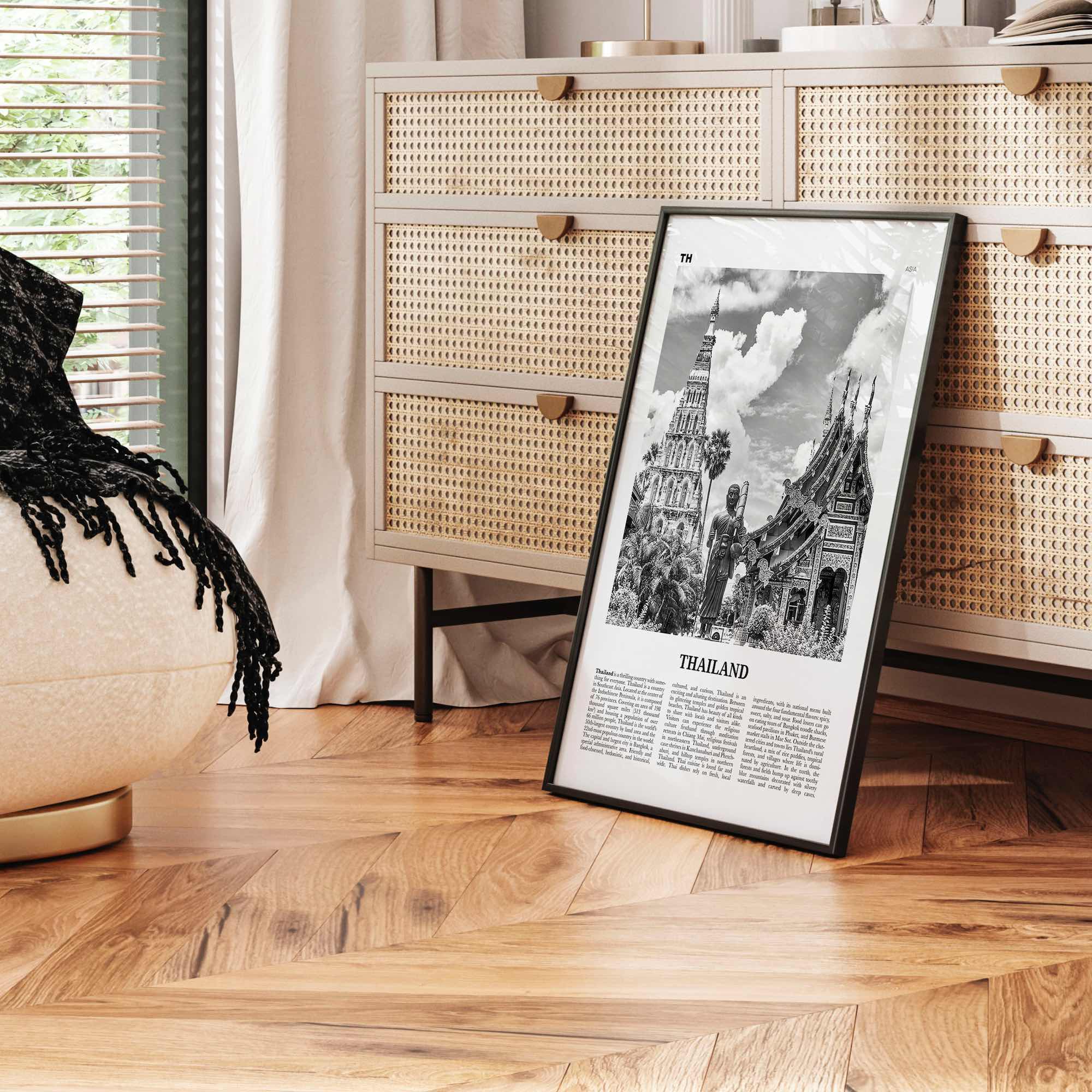 Thailand Print Black and White No 2, Thailand Wall Art, Thailand Poster, Thailand Photo, Ratcha-anachak, Thai, Siam, Bangkok, Asia