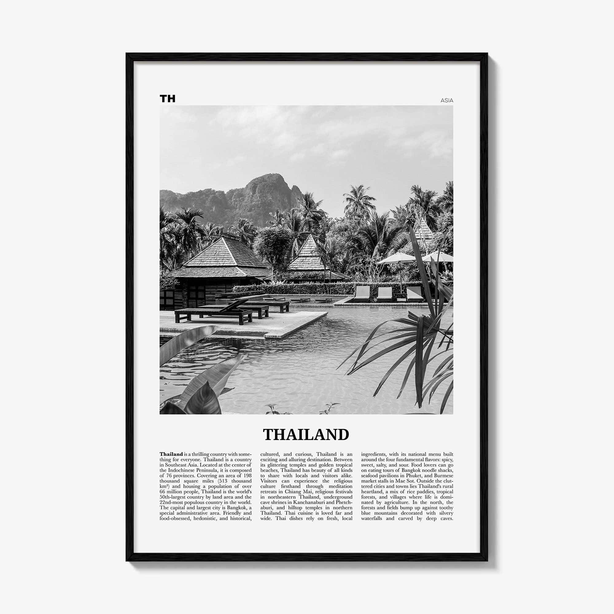 Thailand Print Black and White No 3, Thailand Wall Art, Thailand Poster, Thailand Photo, Ratcha-anachak, Thai, Siam, Bangkok, Asia