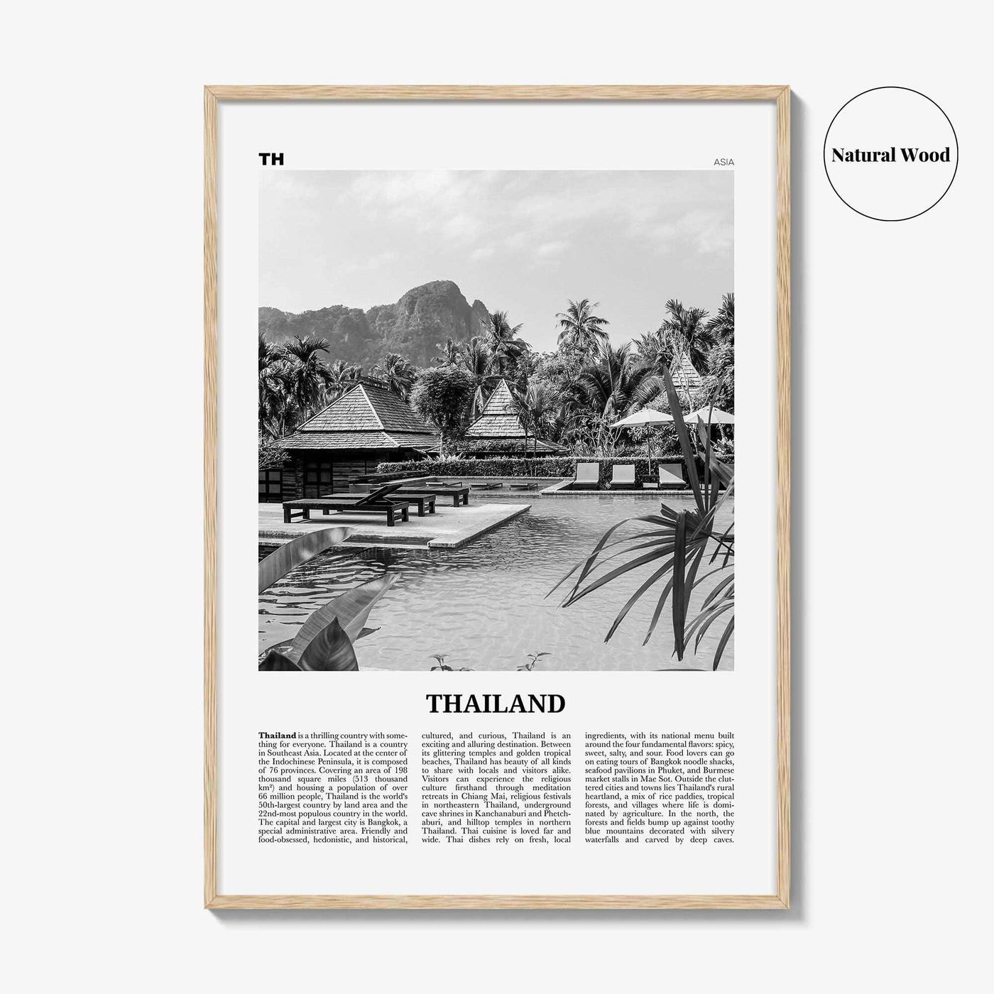 Thailand Print Black and White No 3, Thailand Wall Art, Thailand Poster, Thailand Photo, Ratcha-anachak, Thai, Siam, Bangkok, Asia