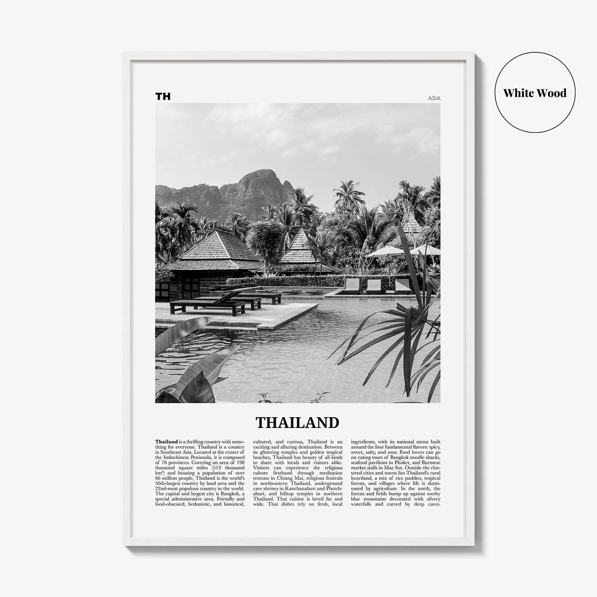 Thailand Print Black and White No 3, Thailand Wall Art, Thailand Poster, Thailand Photo, Ratcha-anachak, Thai, Siam, Bangkok, Asia