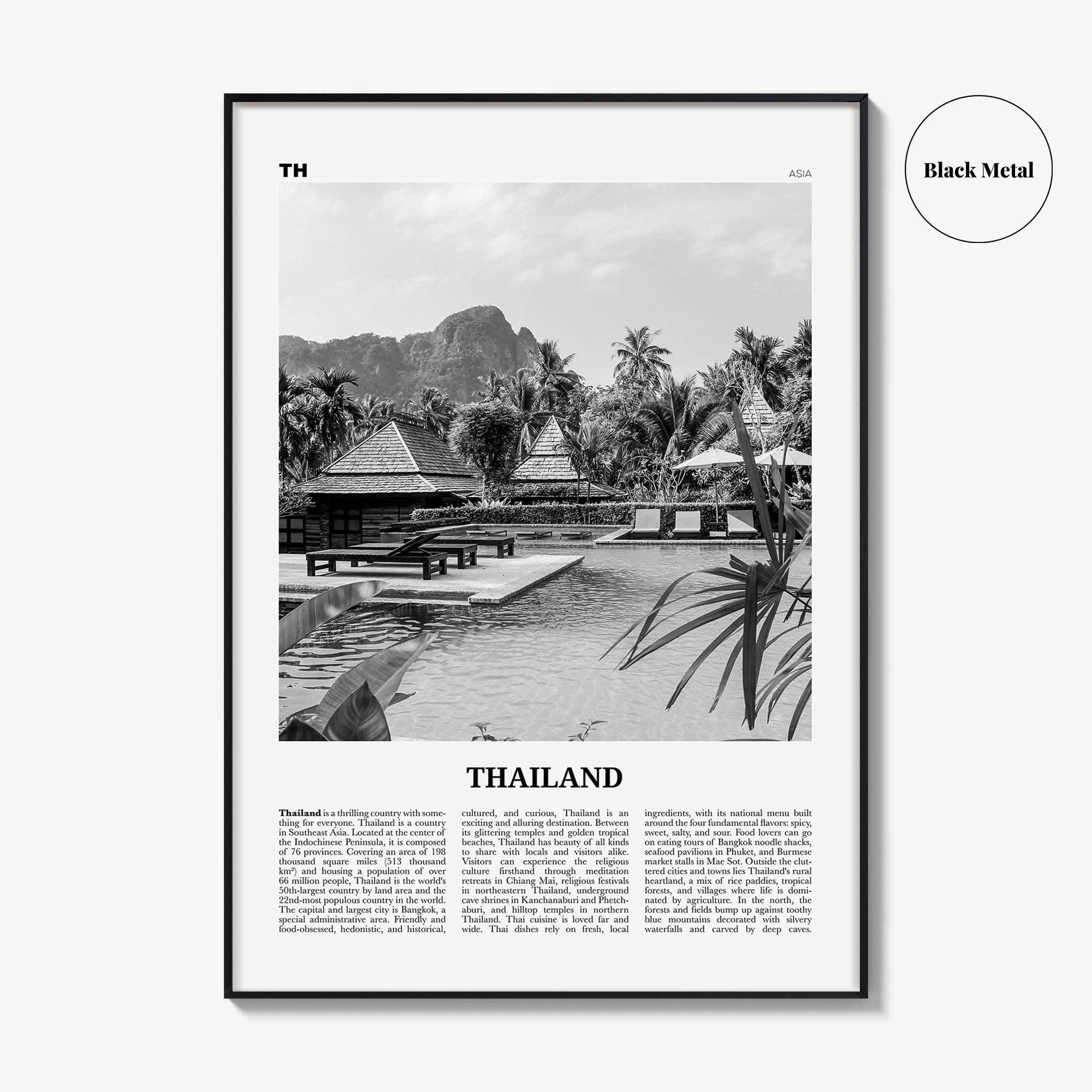 Thailand Print Black and White No 3, Thailand Wall Art, Thailand Poster, Thailand Photo, Ratcha-anachak, Thai, Siam, Bangkok, Asia