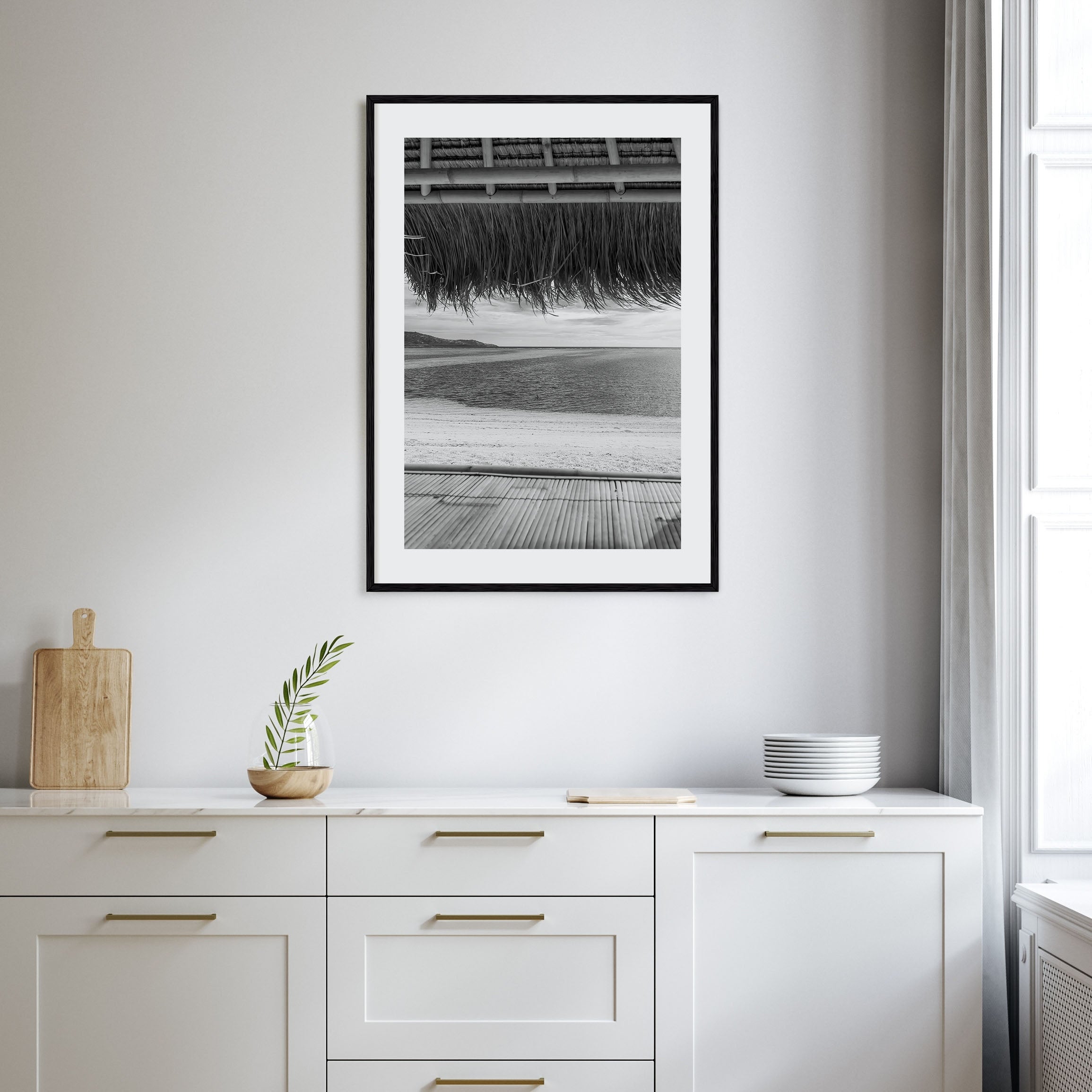 Thatched Hut Photo B&W No 1 Poster
