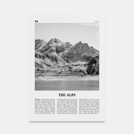The Alps Travel B&W Poster