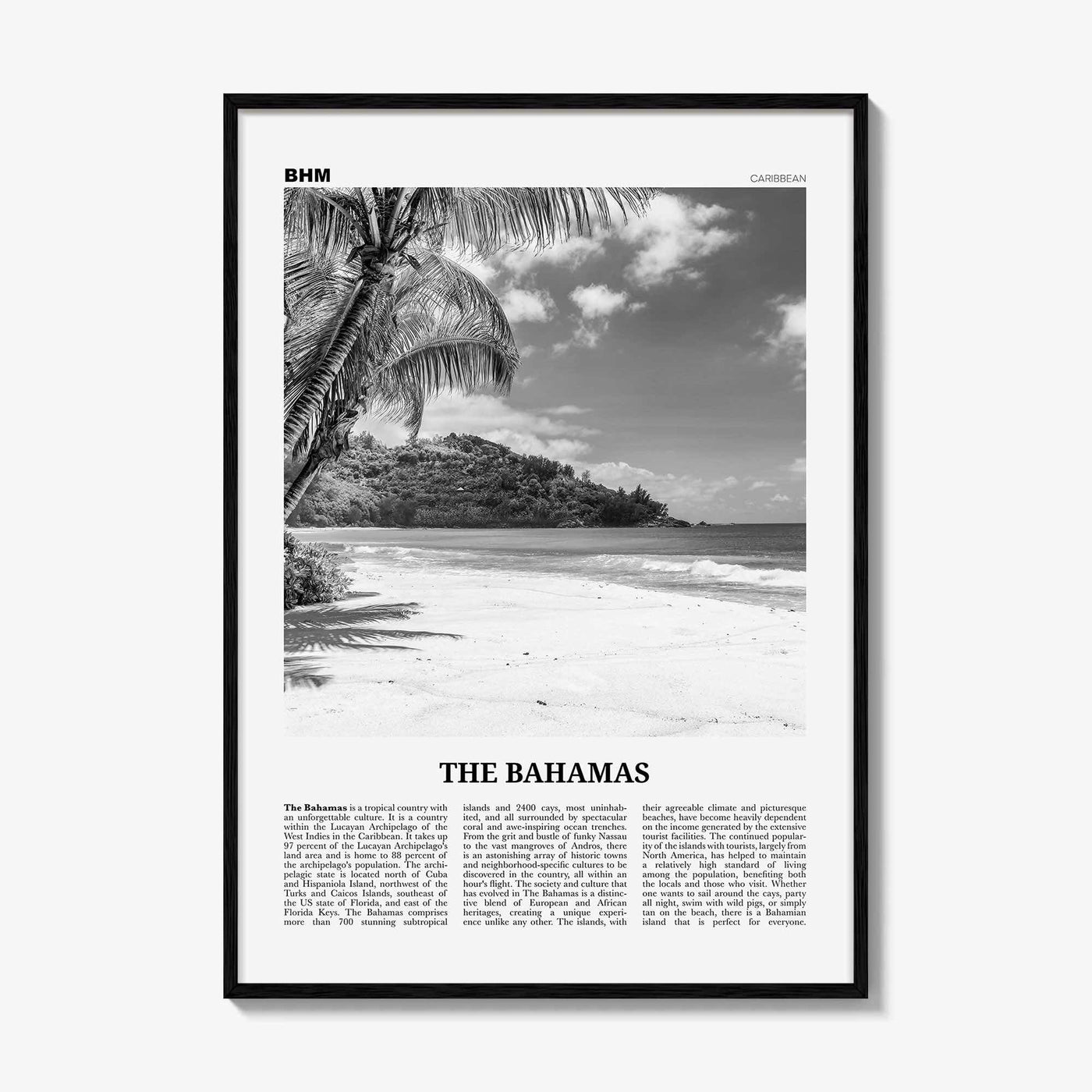 The Bahamas Print Black and White No 1, Bahamas Wall Art, Bahamas Poster, Bahamas Photo, Bahamas Decor, Nassau Islands Eleuthera, Caribbean