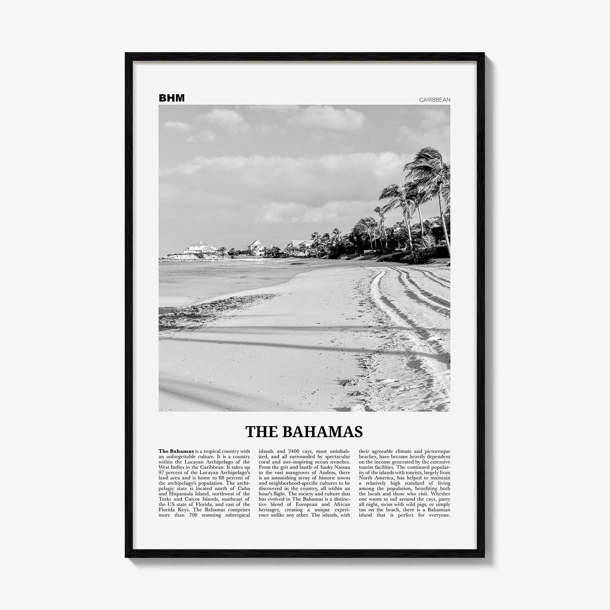 The Bahamas Print Black and White No 2, Bahamas Wall Art, Bahamas Poster, Bahamas Photo, Bahamas Decor, Nassau Islands Eleuthera, Caribbean