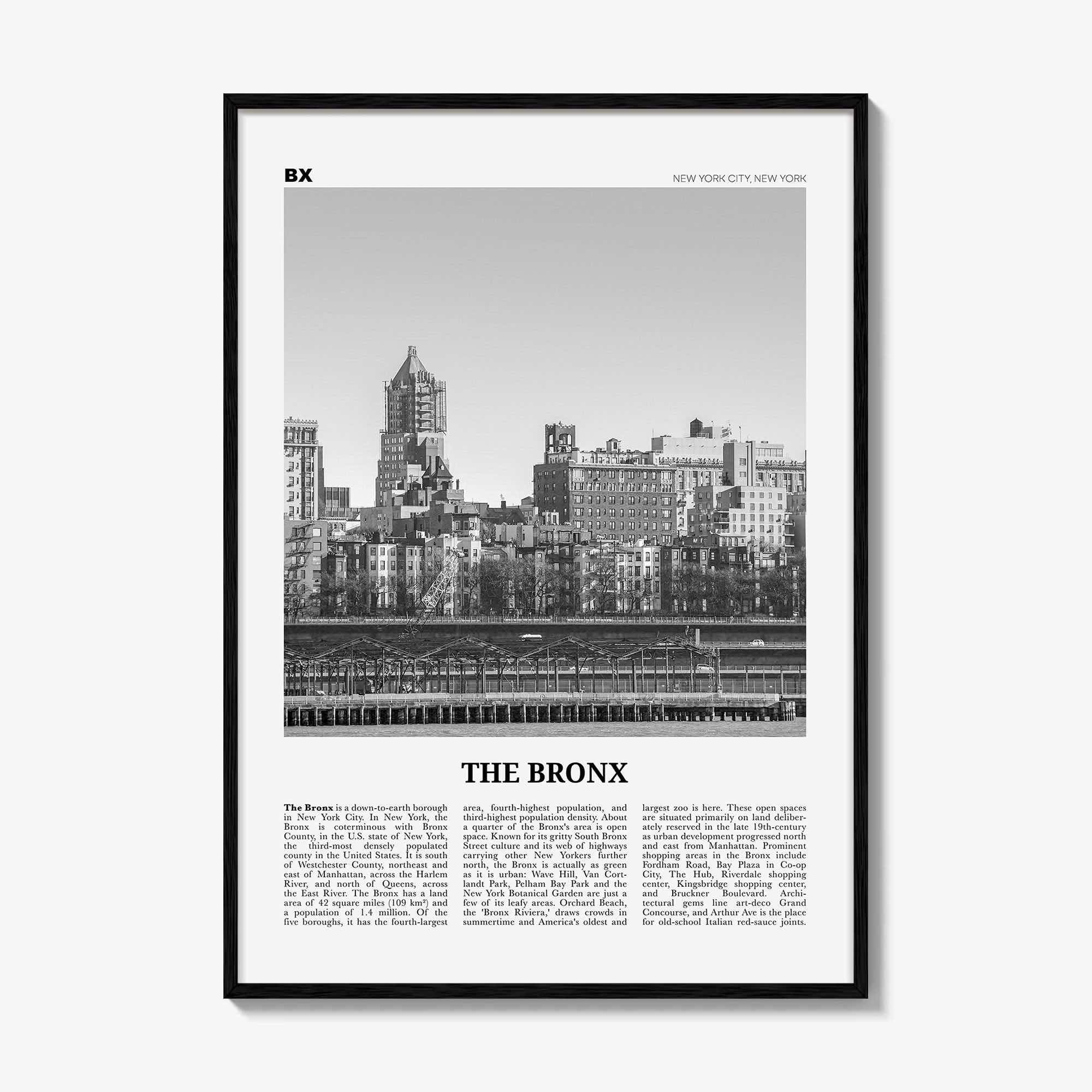 The Bronx Print Black and White No 1, The Bronx Wall Art, The Bronx Poster, The Bronx Photo, New York, USA, United States, North America