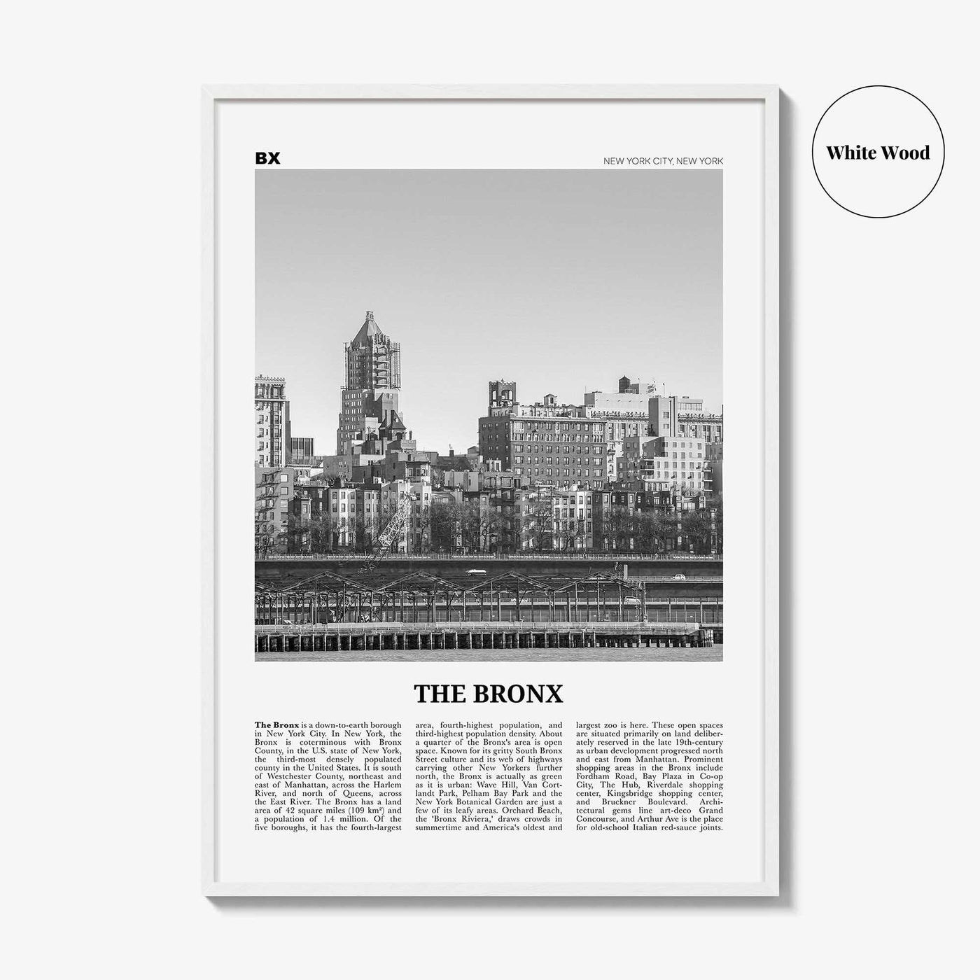 The Bronx Print Black and White No 1, The Bronx Wall Art, The Bronx Poster, The Bronx Photo, New York, USA, United States, North America