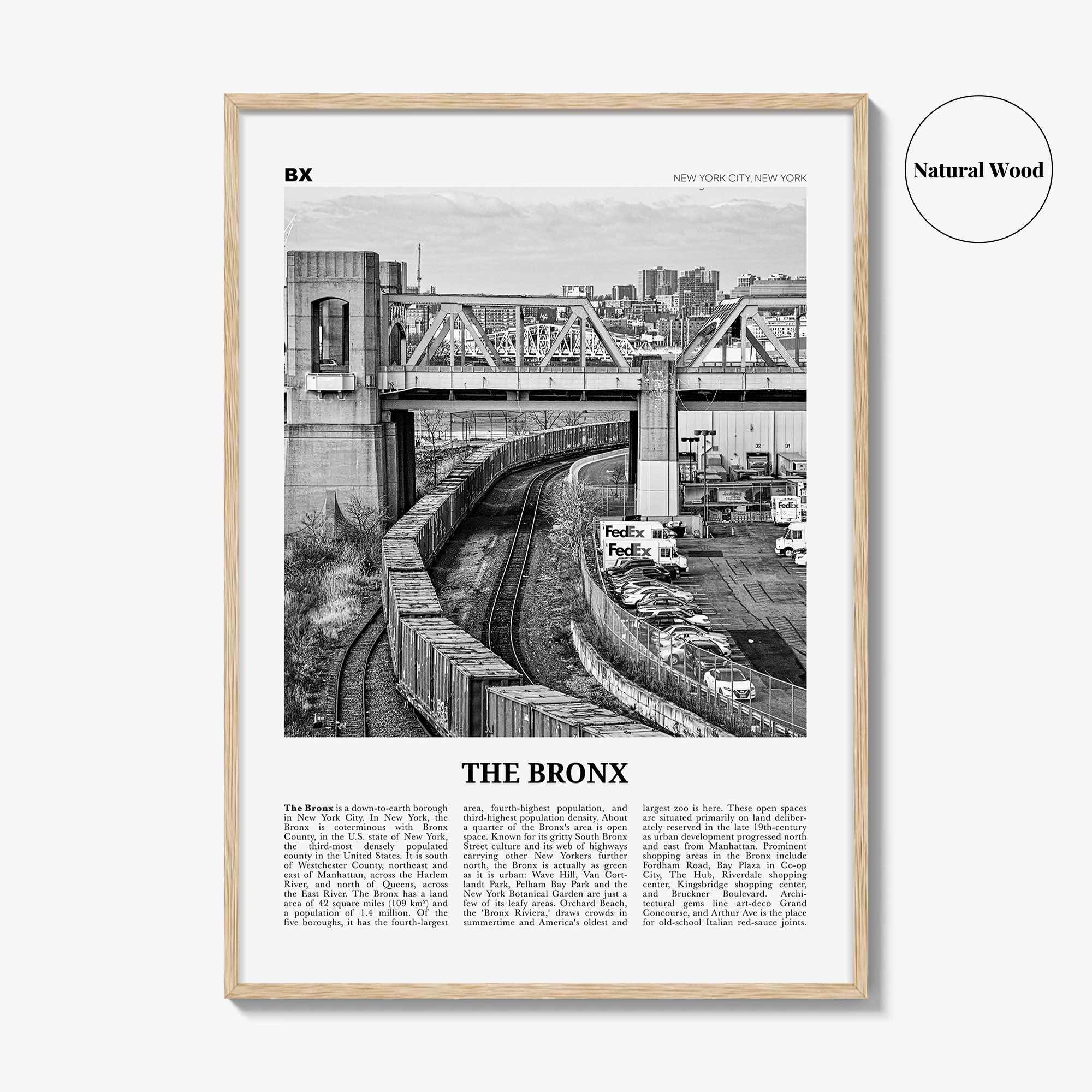 The Bronx Print Black and White No 2, The Bronx Wall Art, The Bronx Poster, The Bronx Photo, New York, USA, United States, North America