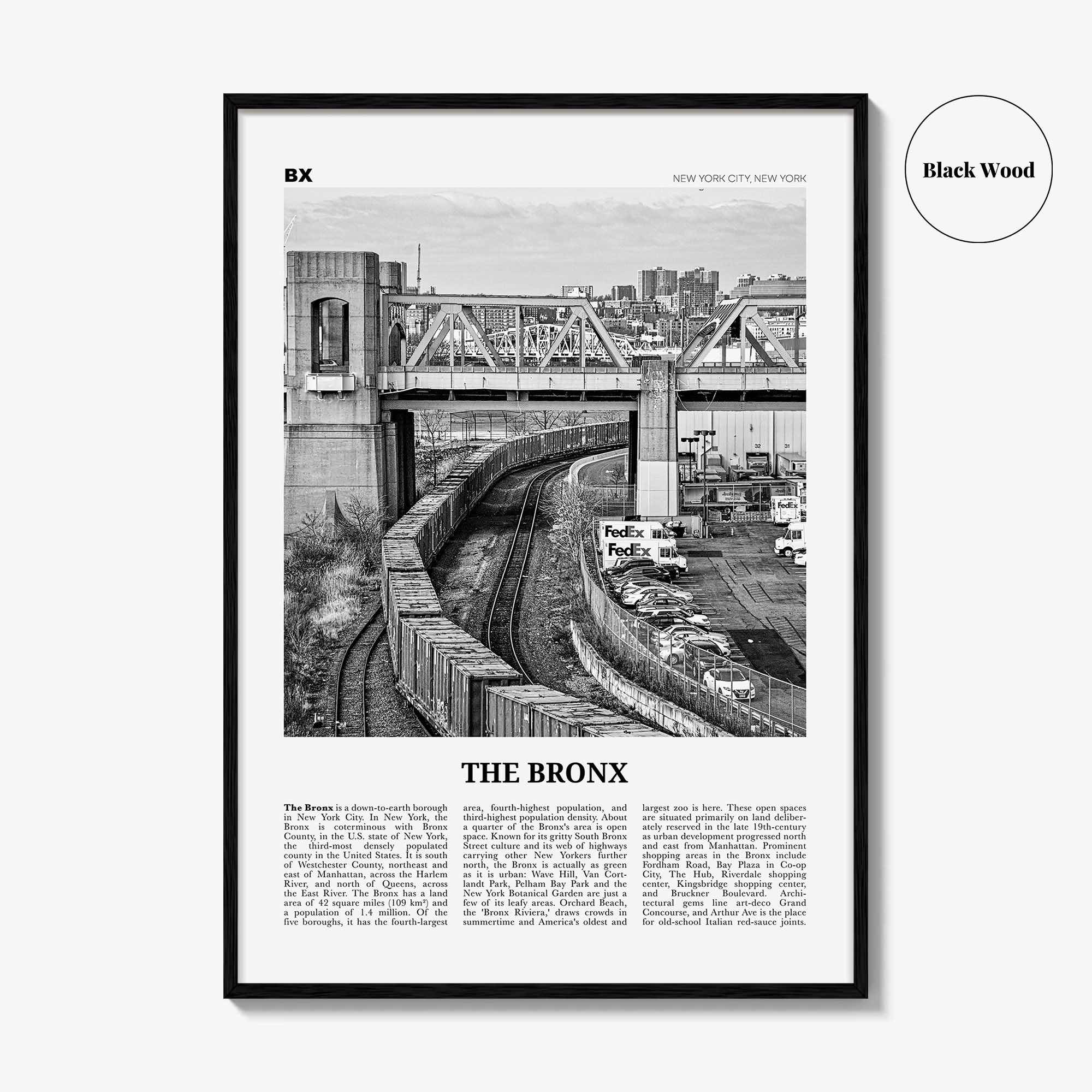 The Bronx Print Black and White No 2, The Bronx Wall Art, The Bronx Poster, The Bronx Photo, New York, USA, United States, North America