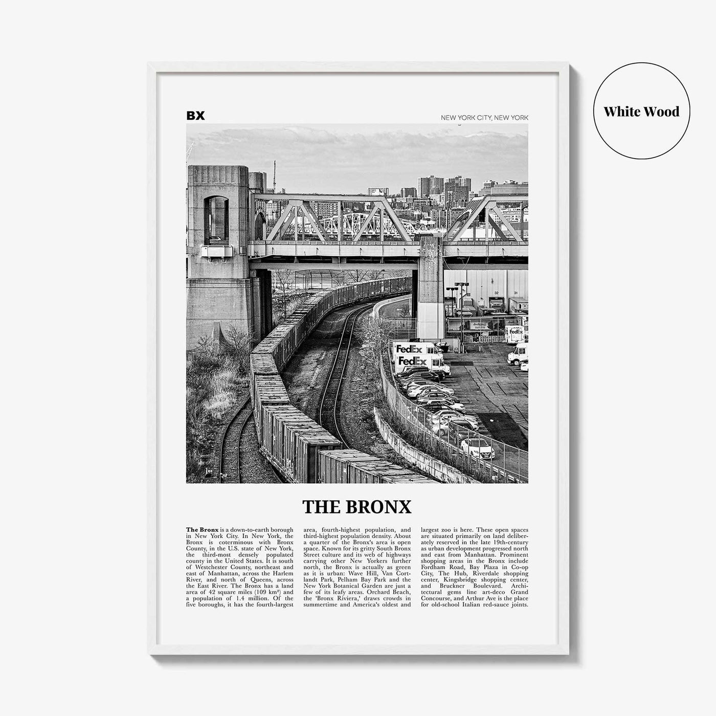 The Bronx Print Black and White No 2, The Bronx Wall Art, The Bronx Poster, The Bronx Photo, New York, USA, United States, North America
