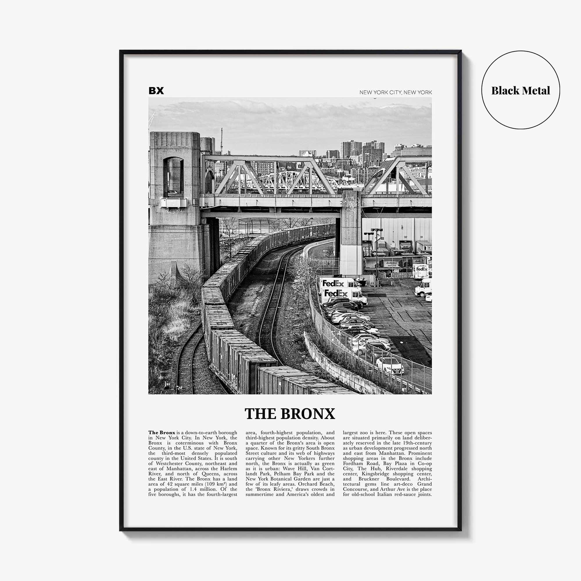 The Bronx Print Black and White No 2, The Bronx Wall Art, The Bronx Poster, The Bronx Photo, New York, USA, United States, North America
