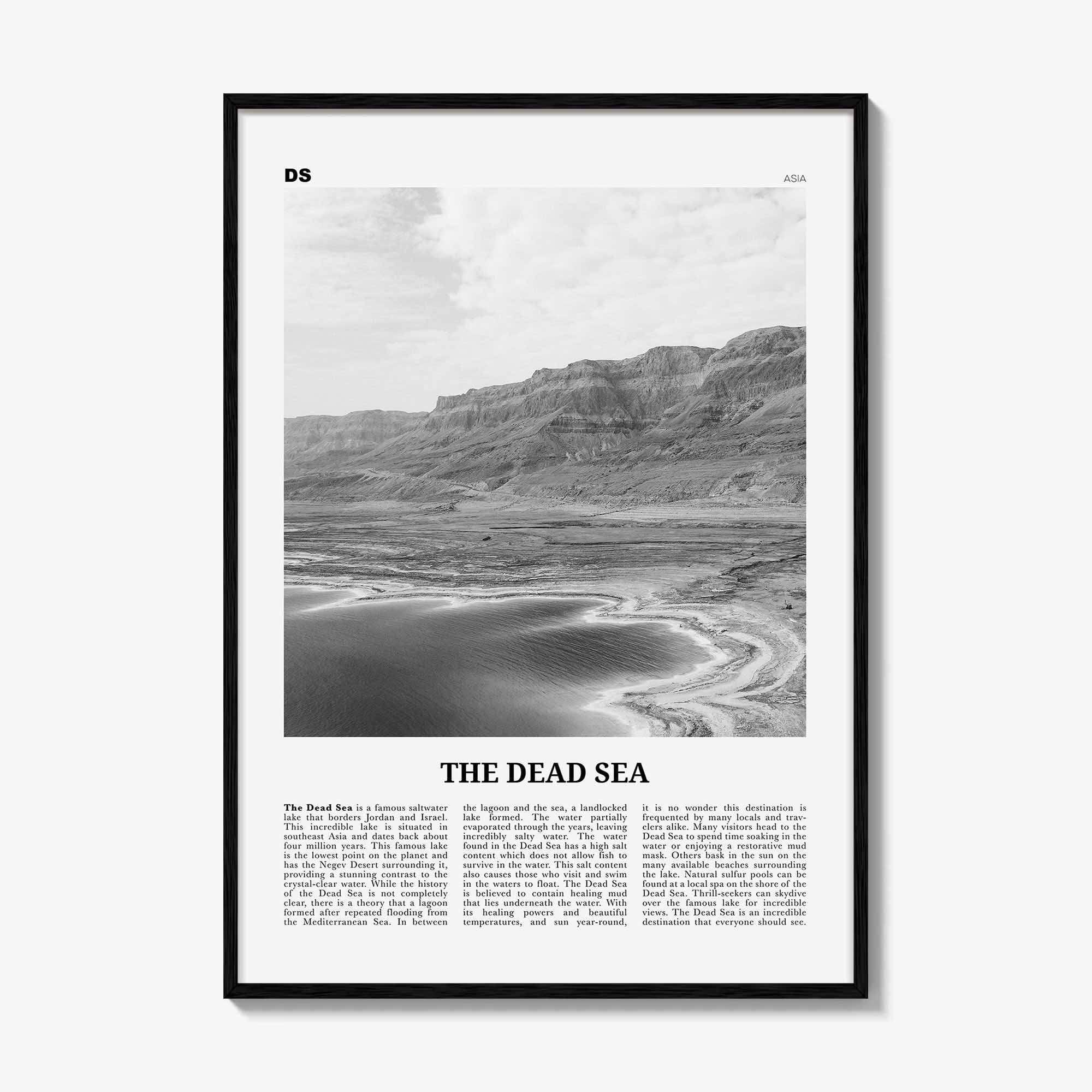 The Dead Sea Print Black and White, The Dead Sea Wall Art, The Dead Sea Poster, The Dead Sea Photo, The Dead Sea Wall Décor