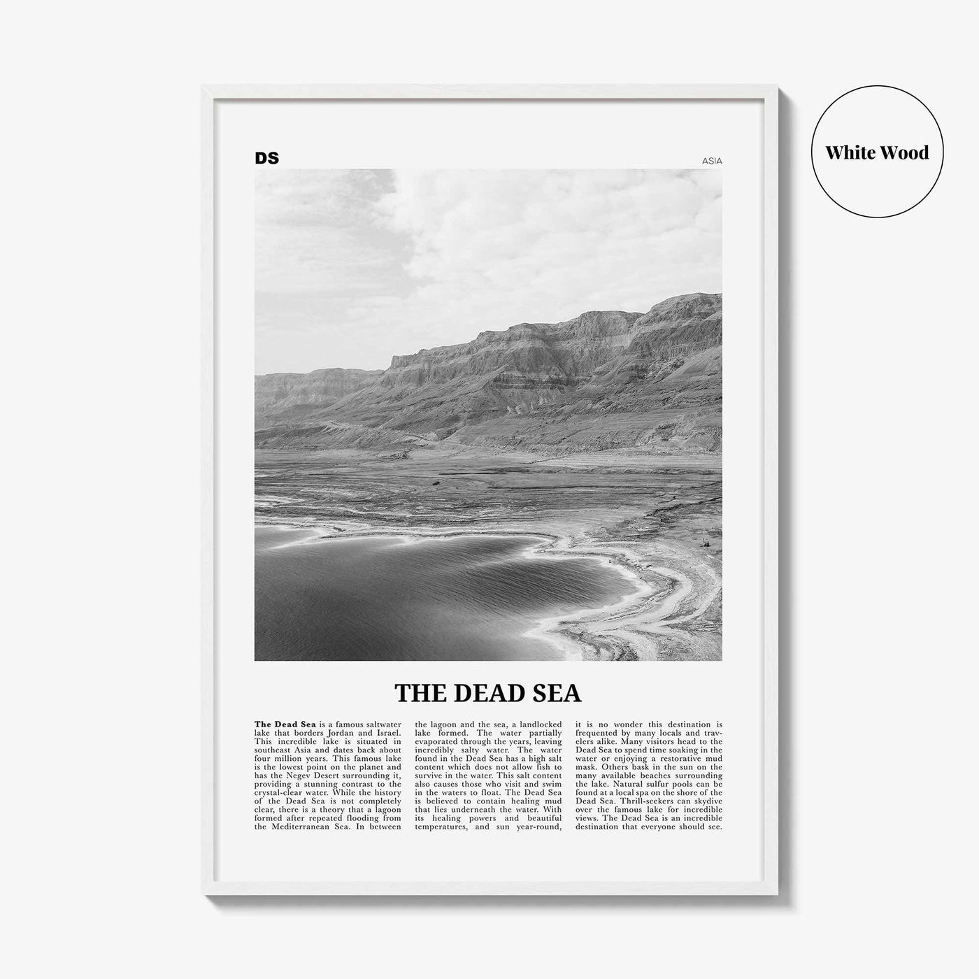 The Dead Sea Print Black and White, The Dead Sea Wall Art, The Dead Sea Poster, The Dead Sea Photo, The Dead Sea Wall Décor