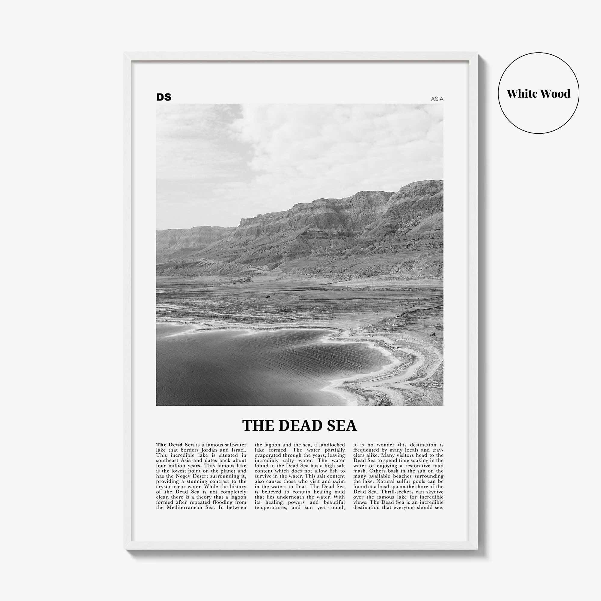 The Dead Sea Print Black and White, The Dead Sea Wall Art, The Dead Sea Poster, The Dead Sea Photo, The Dead Sea Wall Décor
