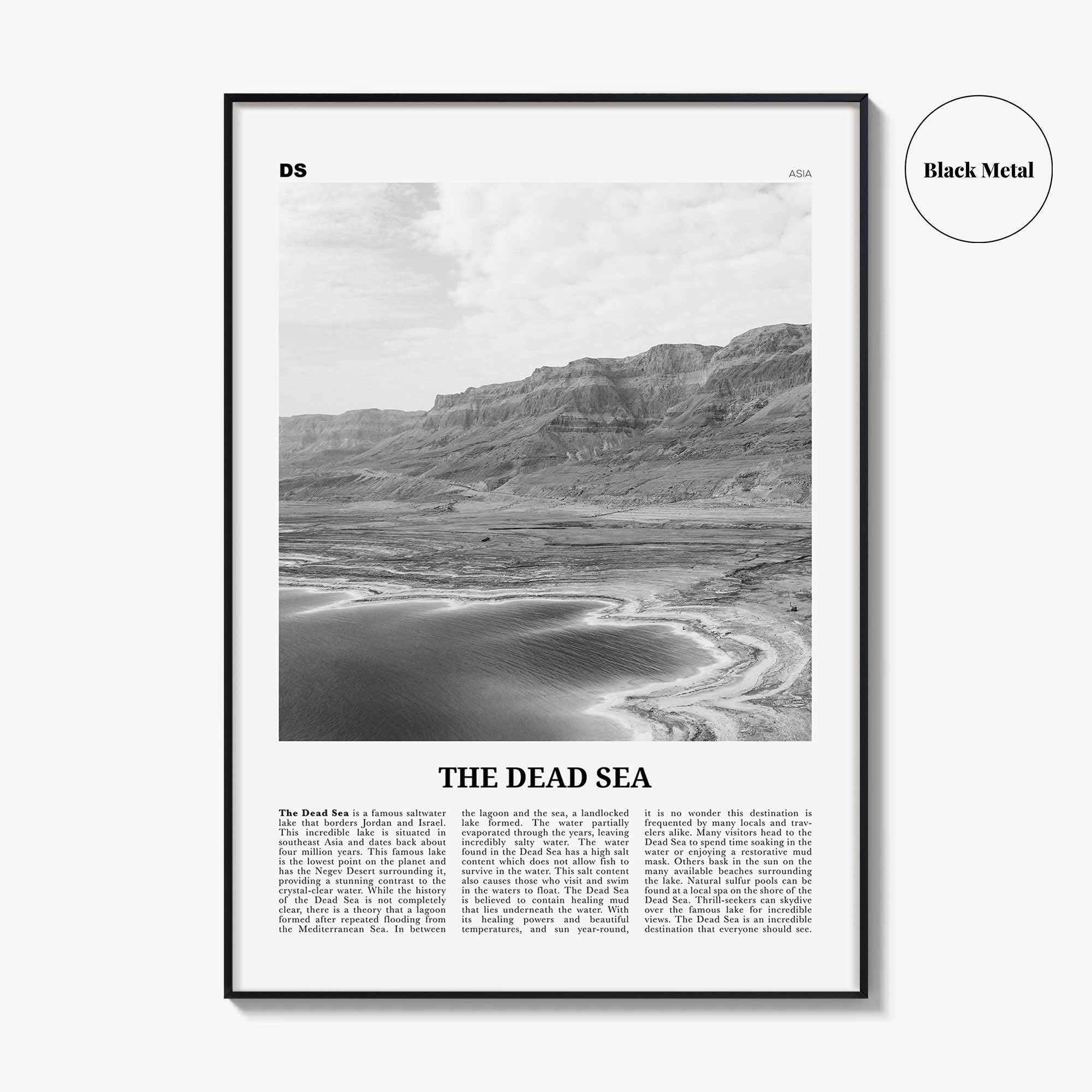The Dead Sea Print Black and White, The Dead Sea Wall Art, The Dead Sea Poster, The Dead Sea Photo, The Dead Sea Wall Décor