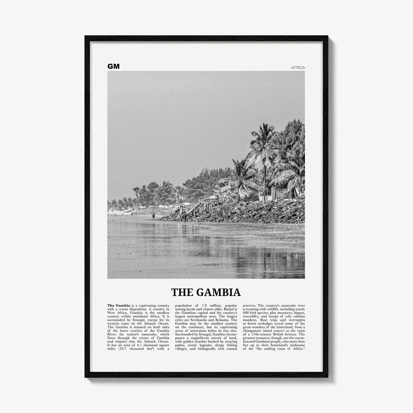 The Gambia Print Black and White, Gambia Wall Art, Gambia Poster, Gambia Photo, Gambia Wall Decor, Serrekunda, Serekunda, Banjul, Africa