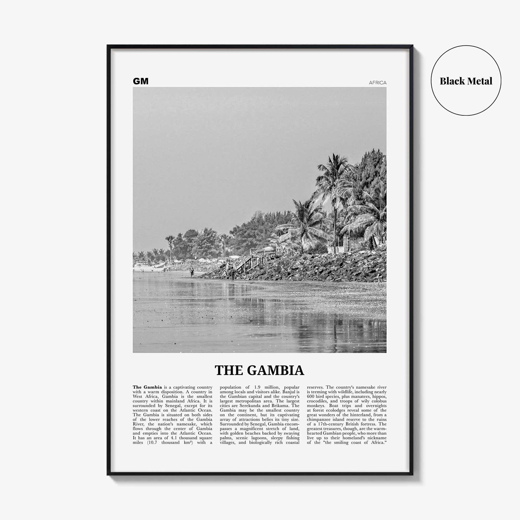 The Gambia Print Black and White, Gambia Wall Art, Gambia Poster, Gambia Photo, Gambia Wall Decor, Serrekunda, Serekunda, Banjul, Africa